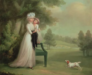 Frau und Kind im Park